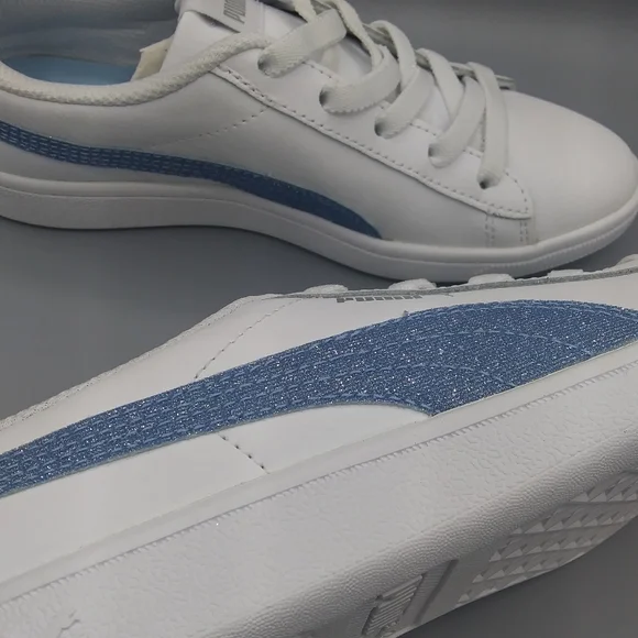 Puma leather glitter comfort girls sneakers Size 3.5 - Picture 6 of 8